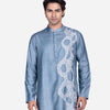 Slate Blue Embroidered Abstract Chain Kurta