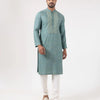 Sage Textured Silk Kurta