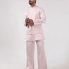 Blush Silk French Knot Jacket Set