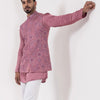Deep Rose Floral Jacket Kurta Set