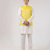 Haldi Yellow Embroidered Jacket Set