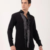 Black Calligraphic Stripe Shirt