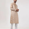 Beige Resham Phool Embroidered Kurta