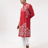 Crimson Jaal Silk Satin Kurta