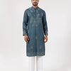 Grey Silk Embroidered Kurta