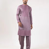 Mauve Silk Pathani Jaal  Kurta