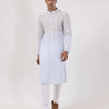 Ice Blue Resham Wave Kurta