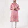 Rose Silk Embroidered Kurta