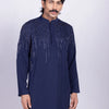 Midnight Blue Vertical Rain Embroidered Kurta Set