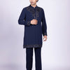Navy Hand-Embellished Kurta Set