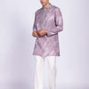 Mauve Geometric Beadwork Yoke Embroidered Kurta Set