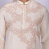 Ivory Stipple Hand-Embroidered Kurta Set