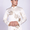Ivory Antique Gold Coral Embroidered Kurta Set