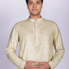 Light gold French knots Hand-Embroidered Kurta