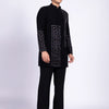 Black Silver Labyrinth Embroidered Kurta Set