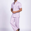Lavender Linen Cirrus Embroidered Shirt