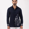 Navy Linear Totem Shirt