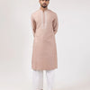 Beige French Knot Silk Kurta