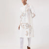 Ivory Resham Zari Silk Kurta
