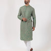 Olive Green Tonal Resham Kurta