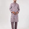 Mauve Resham Jaal Silk Kurta